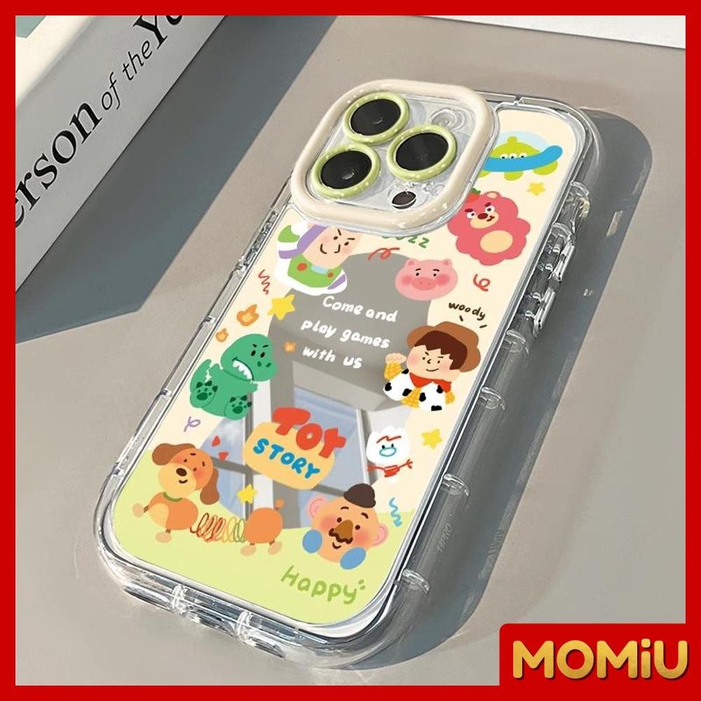 MOMiU - เข้ากันได้สำหรับ เคสไอโฟน11 เคส iphone 16 Pro Max 7Plus XR 12 13 14 15 กระจกเงา ถุงลมนิรภัย การ์ตูนเอเลี่ยน
