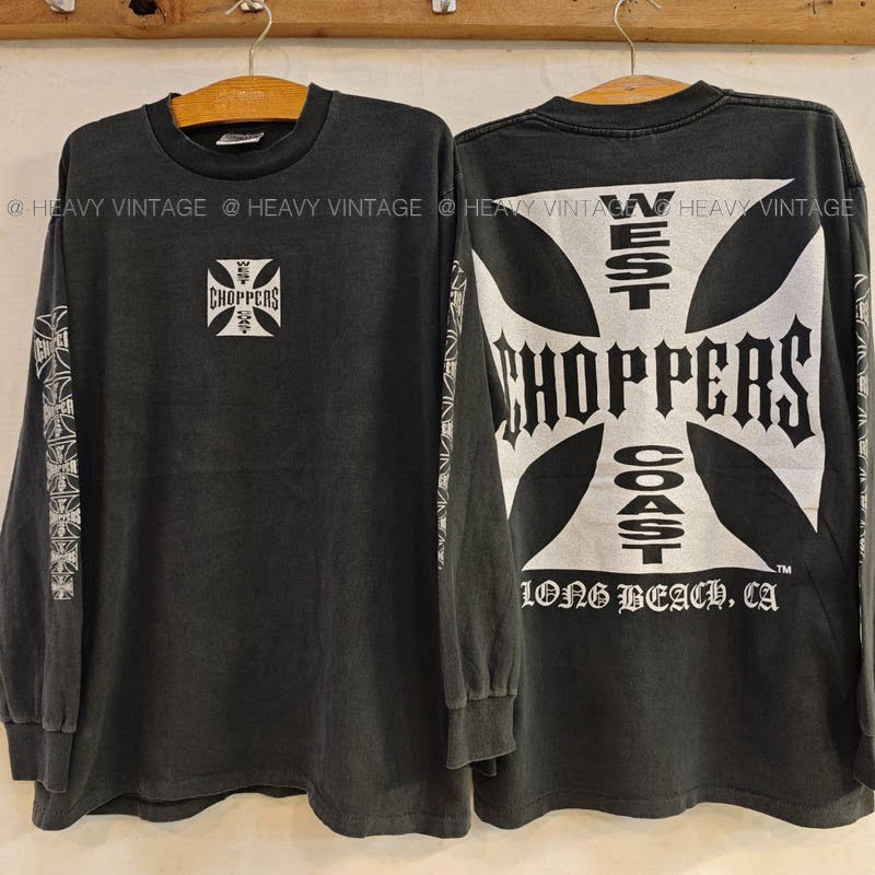 WEST COAST CHOPPERS Long Beach, CA  long sleeve Bio washed เสื้อวินเทจ เสื้อมอไซค์ บิ๊กไบค๋ heavy vintage shirt