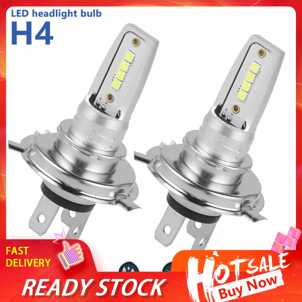Ccd_ หลอดไฟหน้า LED H4 8 ดวง สว่างมาก ประหยัดพลังงาน สีขาว สําหรับรถยนต์ 2 ชิ้น ต่อชุด