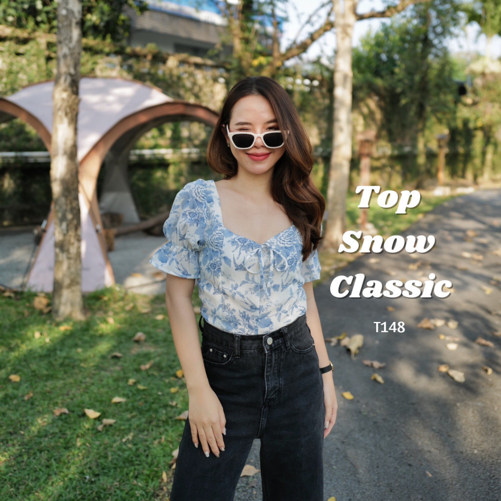 MyWay Brand : Top Snow Classic เสื้อครอป เสื้อแขนสั้น เสื้อสมอค