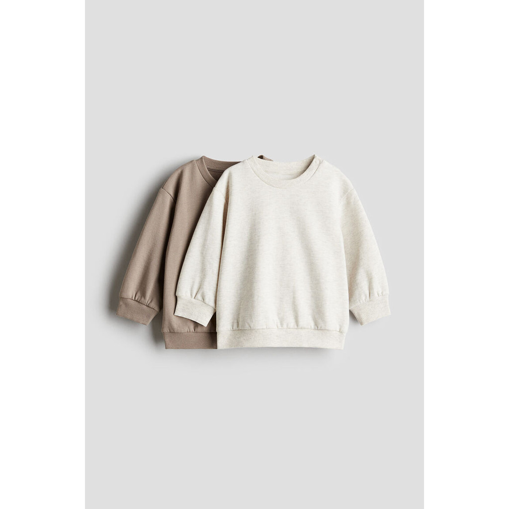 H&M(เอชแอนด์เอ็ม) ชุดเสื้อสเวตเตอร์คอตตอนแบบแพ็คคู่ เด็กอ่อน 0764758_11