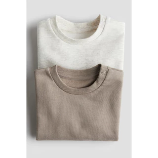 H&M(เอชแอนด์เอ็ม) ชุดเสื้อสเวตเตอร์คอตตอนแบบแพ็คคู่ เด็กอ่อน 0764758_11