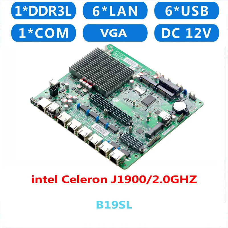 เมนบอร์ด Intel Baytrail J1900 6*I210AT LAN Firewall ITX สำหรับเราเตอร์ความปลอดภัยเครือข่าย Pfsense