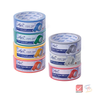 Elfen เอลเฟ่น เทปผ้า 36 มม. x 8 หลา 12 เฉดสี จำนวน 1 ม้วน