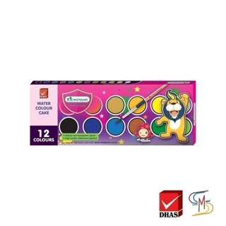 Master Art มาสเตอร์อาร์ต สีน้ำ สีน้ำก้อน 12 สี *ไม่แถมพู่กัน* (กล่องกระดาษ) 1 กล่อง