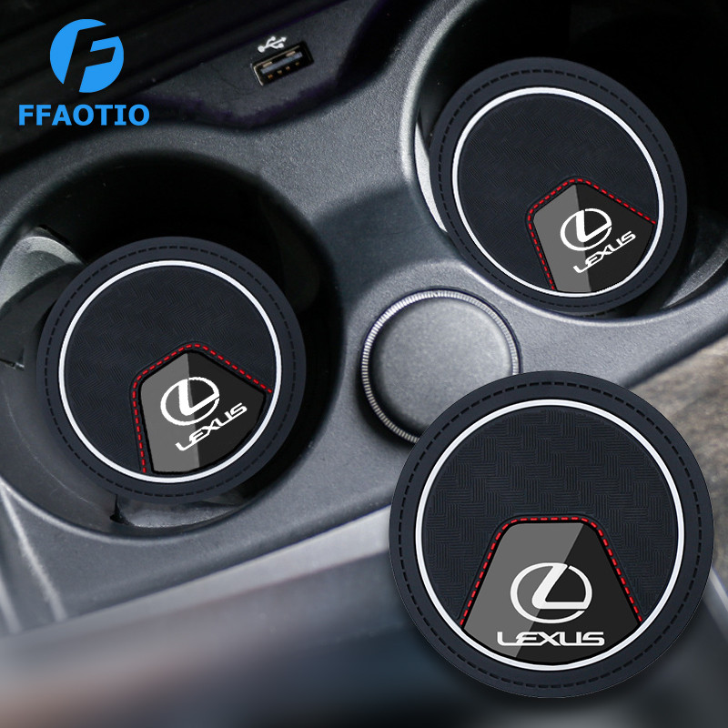 FFAOTIO ซิลิโคน ที่รองแก้วในรถยนต์ เสื่อกันลื่น สำหรับ Lexus IS250 RX RX300 RX270 NX
