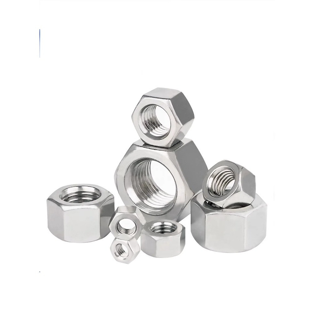 นอตล็อคสแตนเลสเกรด 304 แบบโลหะทั้งหมดนอตป้องกันการคลายตัว ขนาด M3, M4, M5, M6, M8, M10, M12