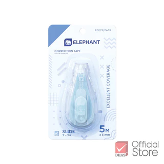 Elephant เทปลบคำผิด 5 เมตร รุ่น สไลด์ (คละสี) จำนวน 1 ชิ้น