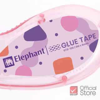 Elephant Glue tape เทปกาวสองหน้า แบบตลับ GT8-106 (8มม.X6ม.) จำนวน 1 ชิ้น