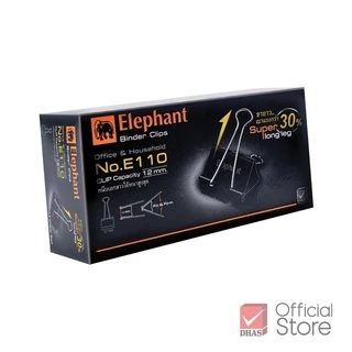 Elephant คลิปหนีบกระดาษ คลิปดำ No.E110 32 มม. จำนวน 3 กล่อง