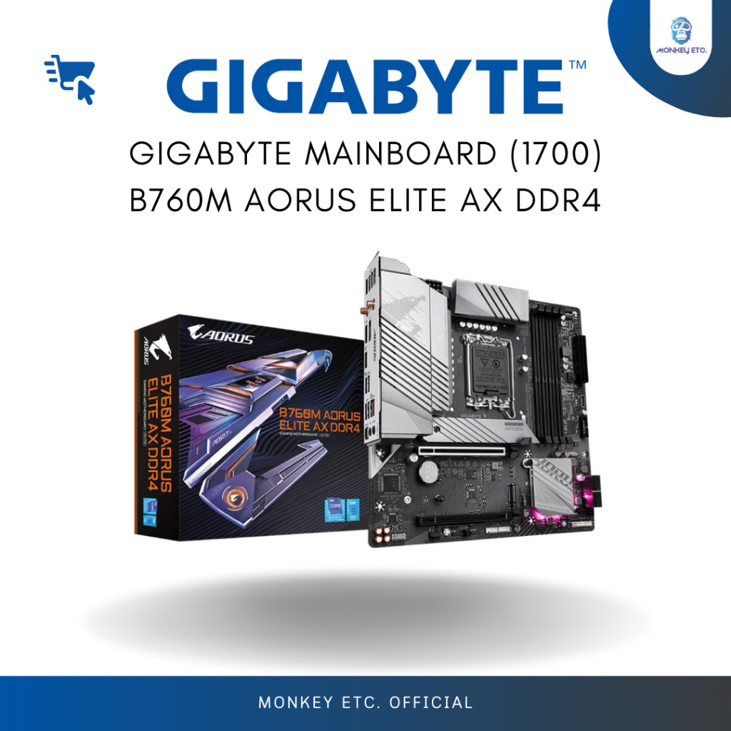 MAINBOARD (1700) GIGABYTE B760M AORUS ELITE AX DDR4 (REV. 1.0)