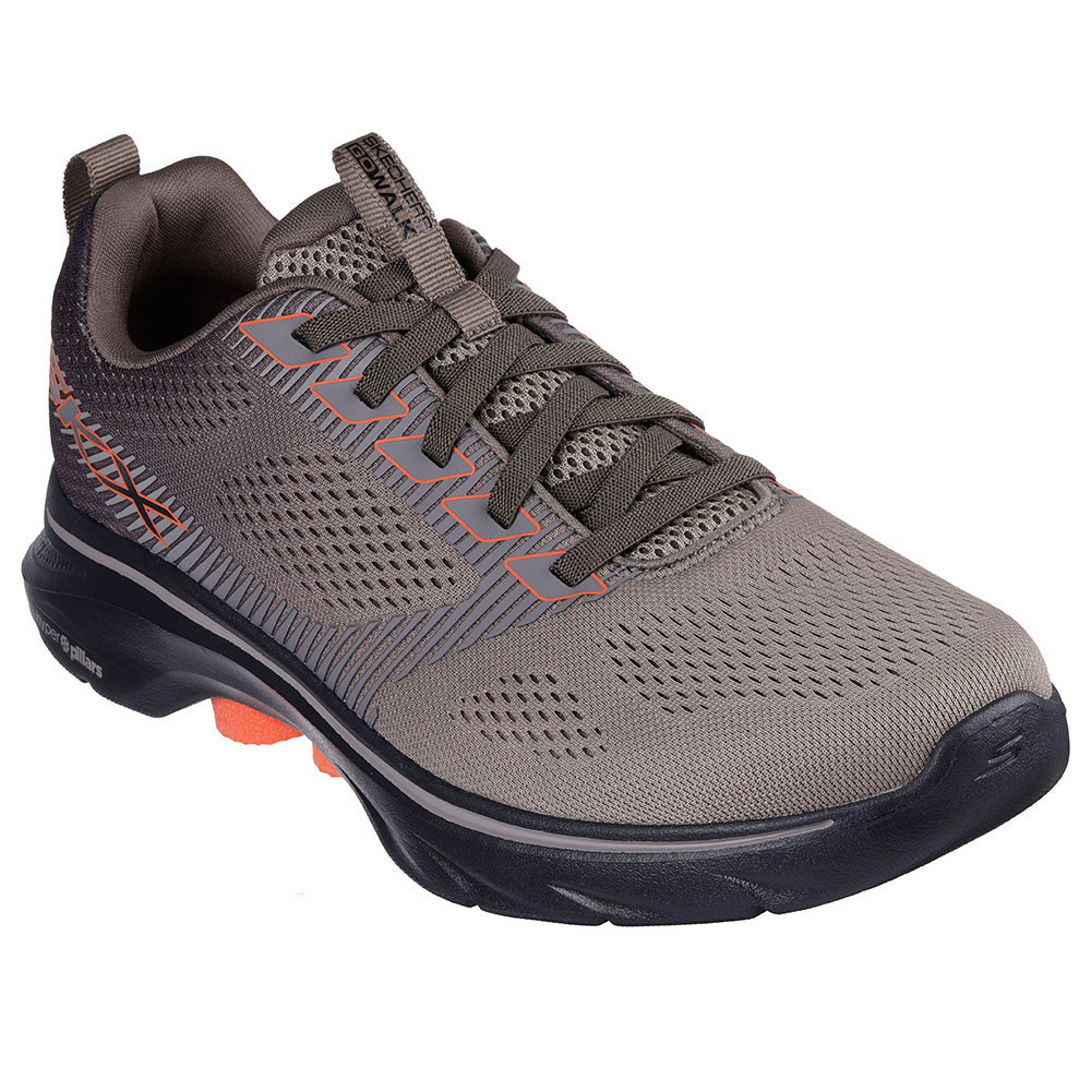 Skechers สเก็ตเชอร์ส รองเท้าผู้ชาย Men GOwalk 7 GOwalk Shoes - 216559-BRBK - Air-Cooled Goga Mat