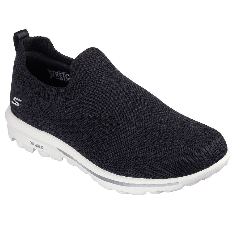 Skechers สเก็ตเชอร์ส รองเท้าผู้หญิง Women GOwalk Travel GOwalk Shoes - 124763-BKW - Air-Cooled Goga Mat