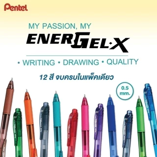 (ยกกล่อง 12 ด้าม) ปากกาเจล Pentel Energel X รุ่น BLN105 ขนาดหัว 0.4 0.5 และ 0.7 MM