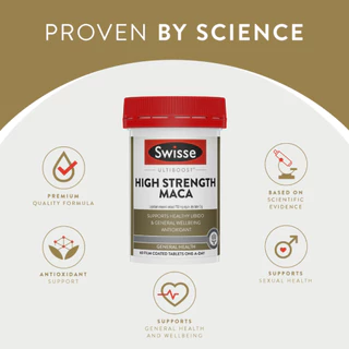 Swisse Ultiboost High Strength Maca (EXP:01 2028) วิตามินสำหรับผู้ชาย เพิ่มความแข็งแรงสูง มาเก๊า สมรรถภาพทางเพศ สารต้านอนุมูลอิสระ (วันหมดอายุ:01/2028) [ระยะเวลาส่ง: 5-10 วัน]