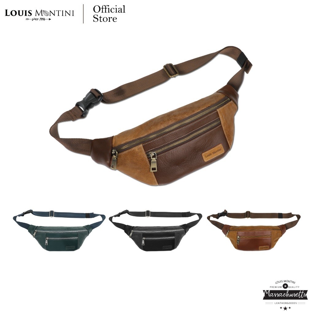 Louis Montini (Massachusetts) กระเป๋าสะพายข้างหนังแท้ Genuine leather Shoulder Bag BSD06
