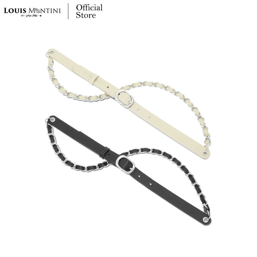 Louis Montini (Lavish Blooms) เข็มขัดผู้หญิง หนังวัวโซ่ร้อยหนัง MGW313