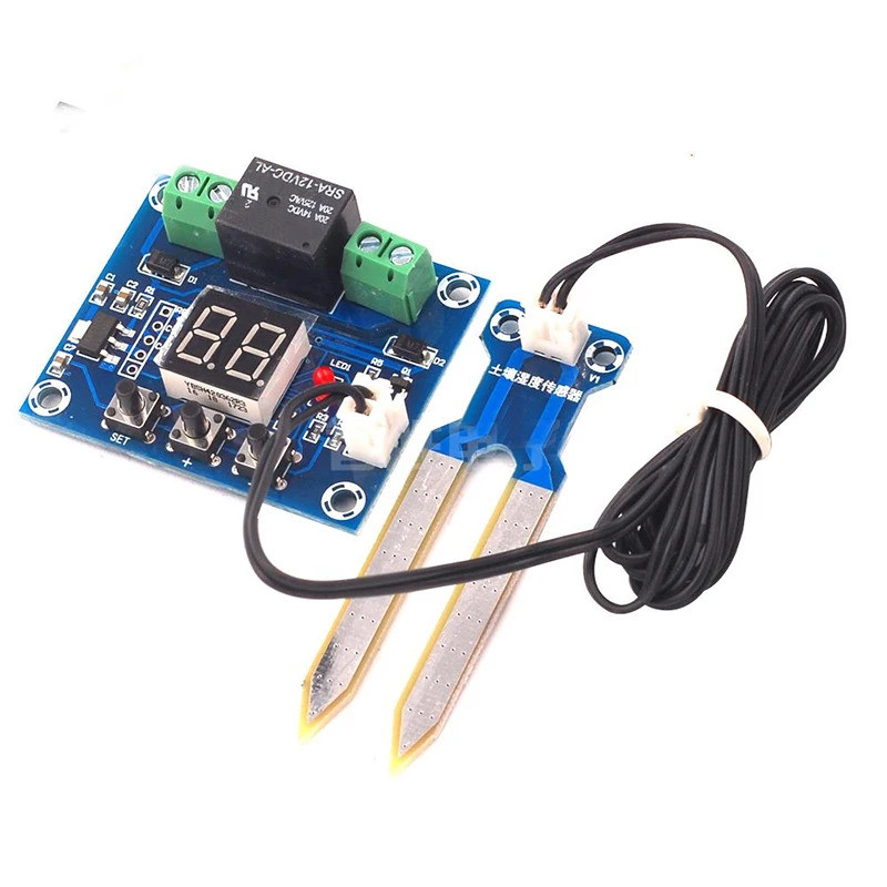 โมดูลเซ็นเซอร์ดินควบคุมความชื้น XH-M214 10V 20-99%RH ระบบควบคุมการชลประทานอัตโนมัติ จอแสดงผลดิจิตอล