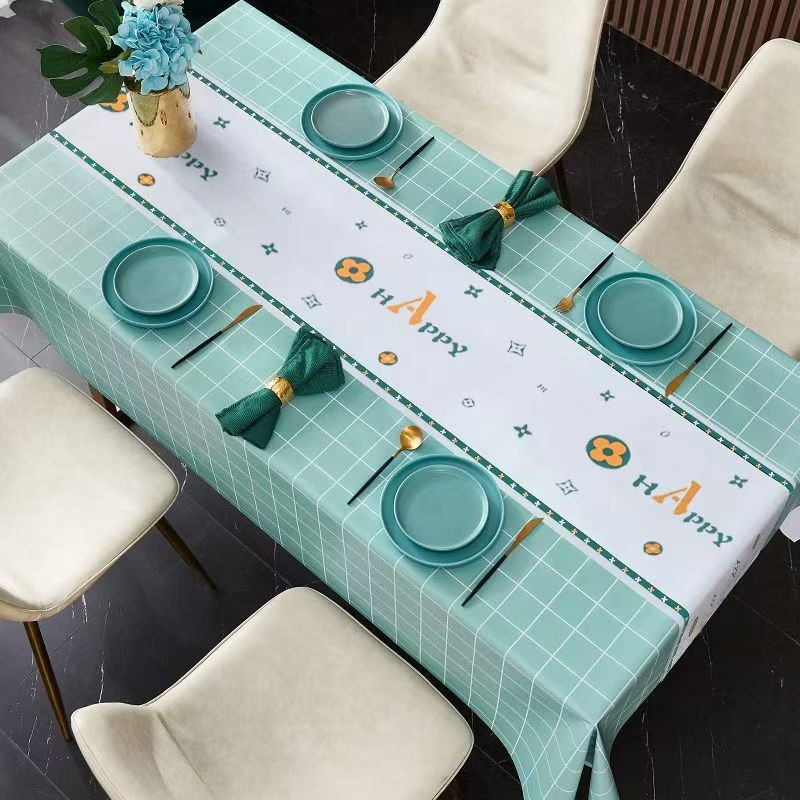 3cafe ผ้าปูโต๊ะพรีเมียม PVC ขนาด 1.4x2.0 และ 1.4x1.8 เมตร กันน้ำ กันน้ำมัน ทนความร้อน ทนต่อรอยขีดข่ว