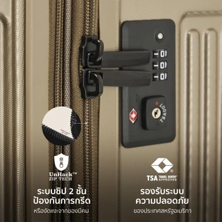 รับประกัน 5 ปี ROLLICA กระเป๋าเดินทางขยายข้าง ทนทาน แข็งแรง รุ่น TITAN ล้อ Hinomoto แท้ หมุน 360 องศา มีระบบล็อครหัส TSA
