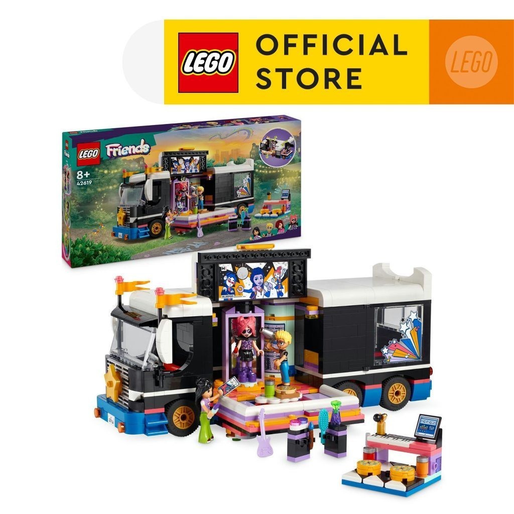 LEGO Friends 42619 Pop Star Music Tour Bus Toy (845 Pieces)