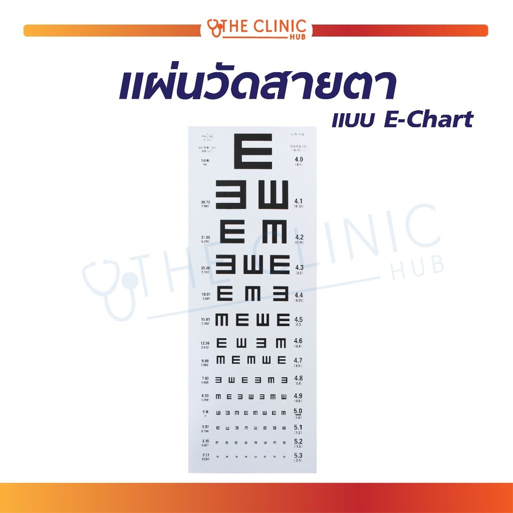 ชุดวัดสายตา แผ่นวัดสายตา แบบ E-Chart ไม้ปิดตา ไม้ชี้ตัวอักษร สำหรับตรวจวัดสายตา [ CLINIC HUB ]