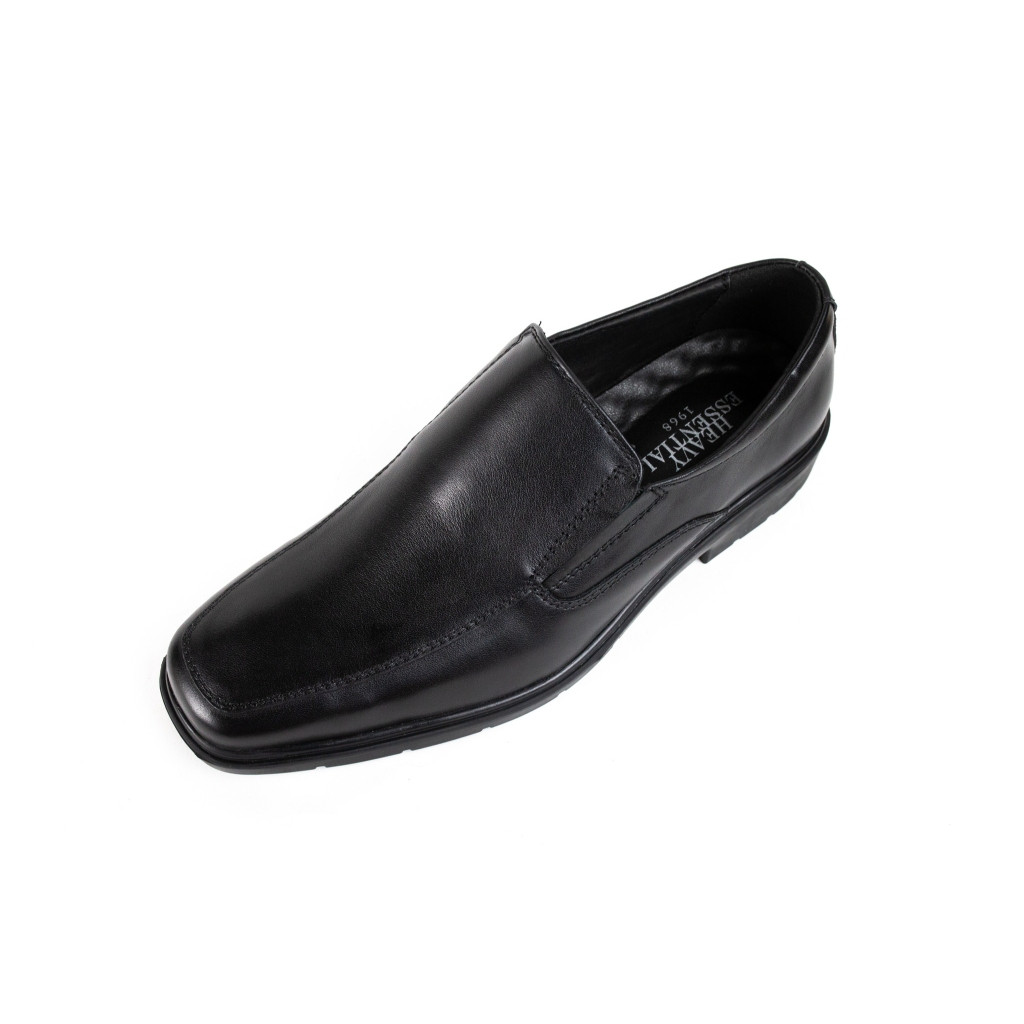 HEAVY SHOES รองเท้าหนังวัวแบบสวม รุ่น PB4505  สีดำ