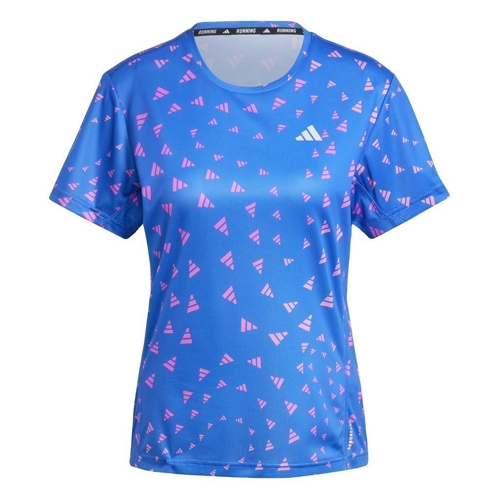 adidas วิ่ง เสื้อยืดพิมพ์ลาย AEROREADY ผู้หญิง สีน้ำเงิน IY7514 - รูปที่ 4
