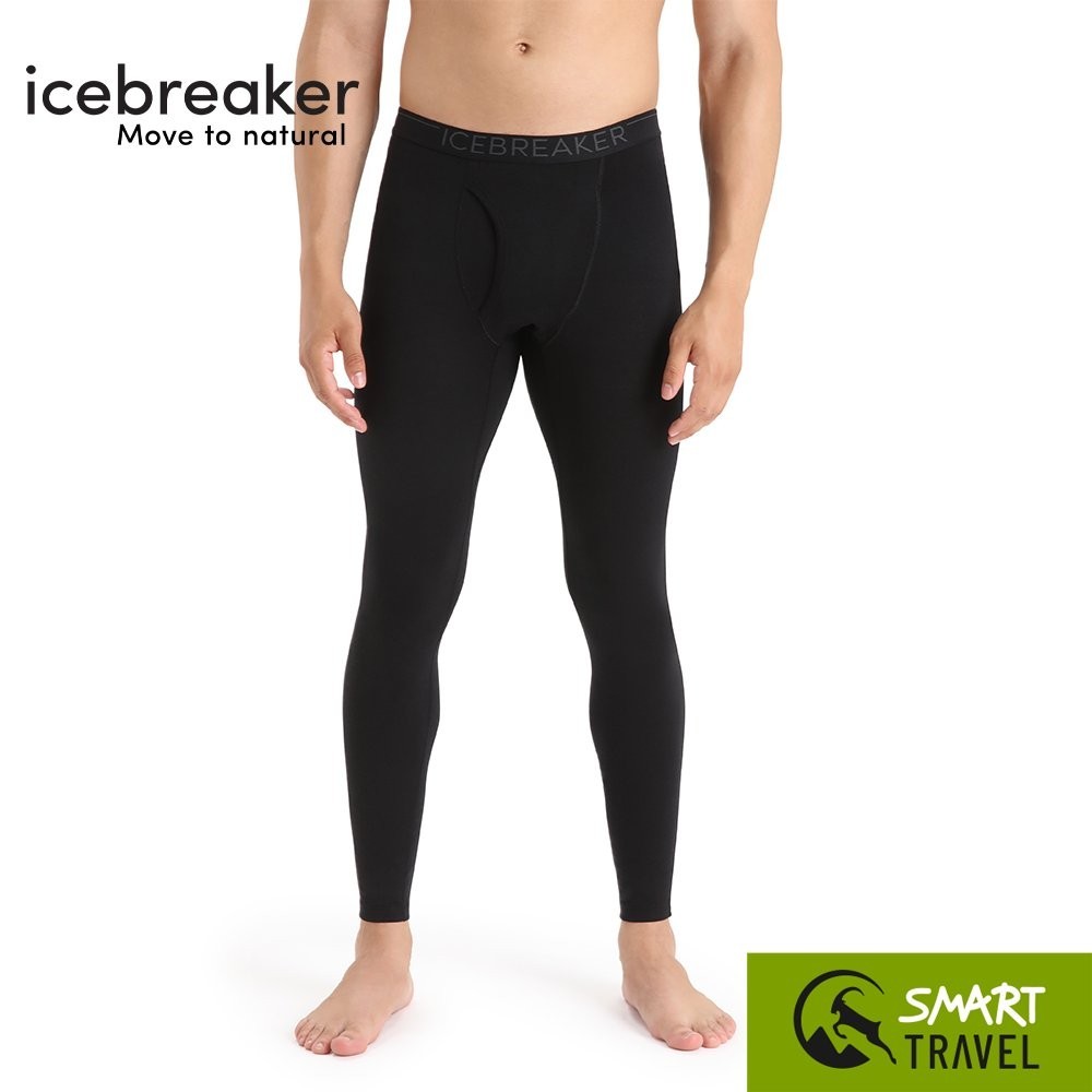 ICEBREAKER M 200 OASIS LEGGINGS WFLY กางเกงเบสเลเยอร์ ขายาว Base Layer Merino Wool 100% สี BLACK