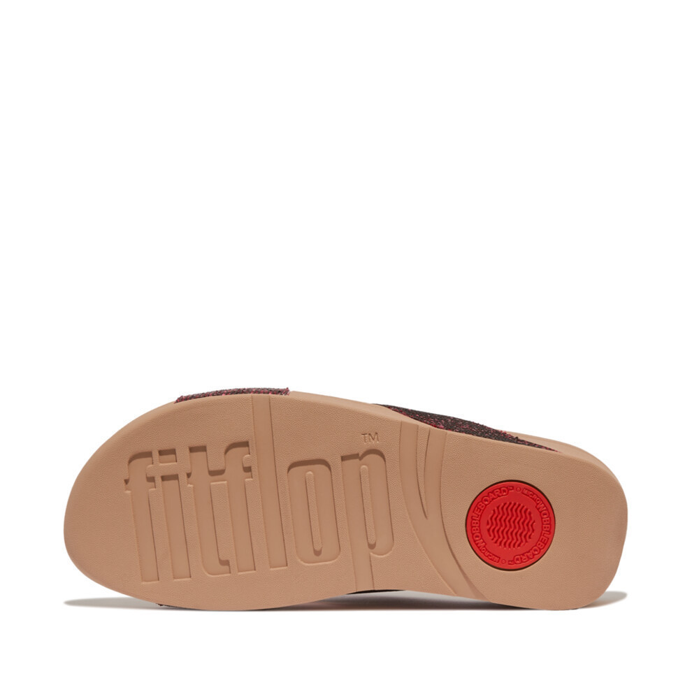 FITFLOP LULU GLITTERBALL CROSS SLIDES รองเท้าแตะผู้หญิง รุ่น IG1-B59 สี METALLIC RASPBERRY