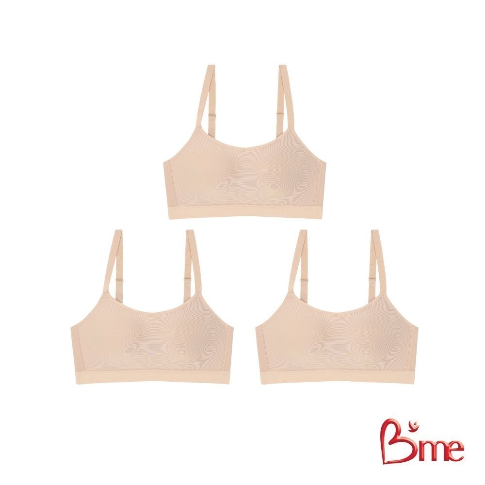 B'me เสื้อชั้นในไร้โครง level 2 ฟองกลาง รุ่น ME1508 (แพ็ก 3 ตัว) Eco Fashion สีเขียวมิ้นท์ สีนู้ด สีชมพูกุหลาบ , คละสี