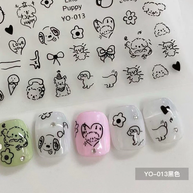 สติกเกอรืติดเล็บ ลายน้องหมา น้องแมว เพิ่มความน่ารักให้กับเล็บของเรา แผ่นละ 9บาท