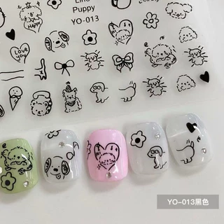 สติกเกอรืติดเล็บ ลายน้องหมา น้องแมว เพิ่มความน่ารักให้กับเล็บของเรา แผ่นละ 9บาท
