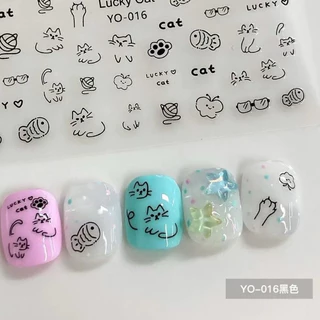 สติกเกอรืติดเล็บ ลายน้องหมา น้องแมว เพิ่มความน่ารักให้กับเล็บของเรา แผ่นละ 9บาท