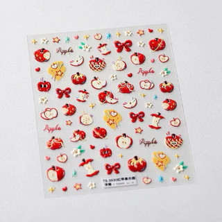 สติกเกอร์ติดเล็บ ลายแอปเปิ้ลY2K แผ่นละ 9 บาท สินค้าพร้อมส่ง