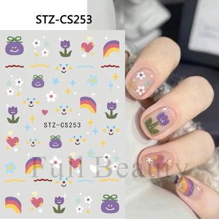 สติกเกอร์ติดเล็บรุปแบ๊วๆ 3D แผ่นละ 9 บาท สินค้าพร้อมส่งในไทย