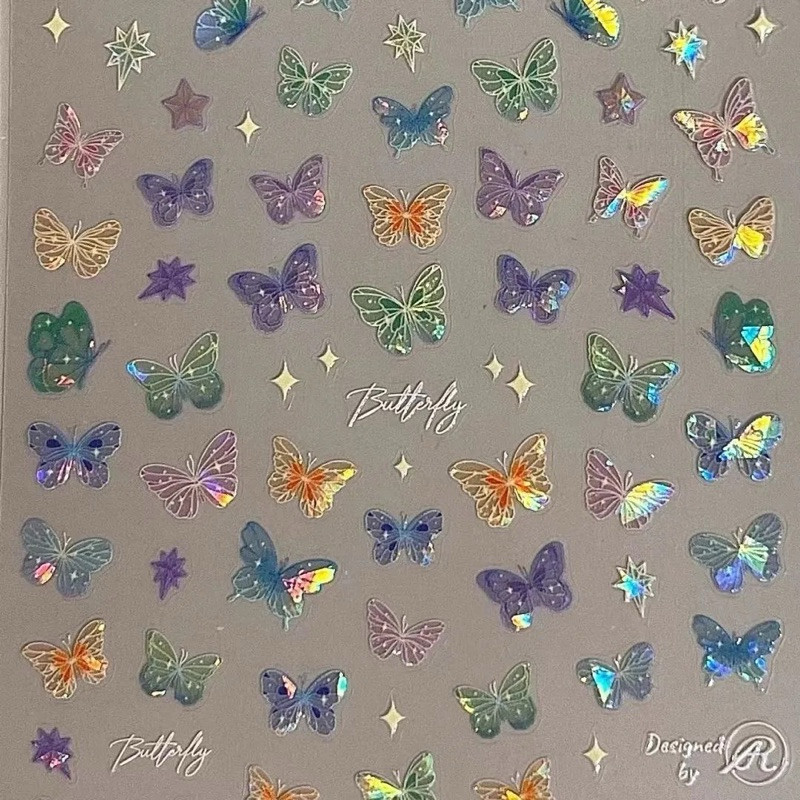 สติกเกอร์ติดเล็บลายผีเสื้อวิ๊งๆ แผ่นละ 8 บาท สินค้าพร้อมส่งในไทย