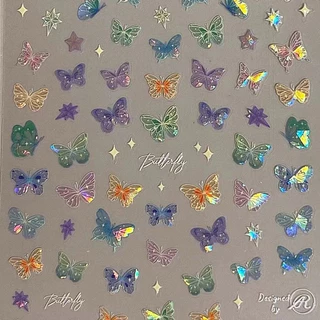 สติกเกอร์ติดเล็บลายผีเสื้อวิ๊งๆ แผ่นละ 8 บาท สินค้าพร้อมส่งในไทย