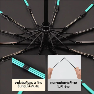 MOJU พับอัตโนมัติเต็มรูปแบบ ร่มพาราเซล 30/50กระดูก ป้องกันรังสียูวี แหวนหัวเข็มขัด ร่มกันแดดกลางแจ้ง