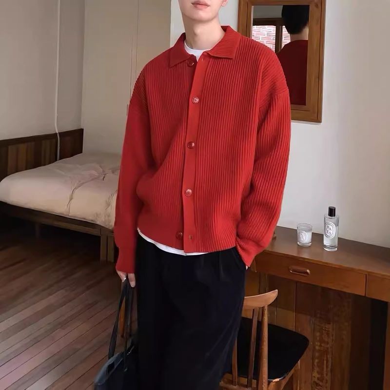 SEACHENIC หนาเสื้อกันหนาวแจ็คเก็ตผู้ชายสีทึบหลวมหล่อขี้เกียจลมถัก - รูปที่ 7