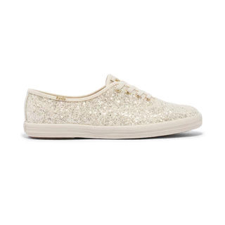KEDS รองเท้าผ้าใบ แบบผูกเชือก รุ่น CHAMPION GLITTER CELEBRATION สีครีม ( WF66848 )