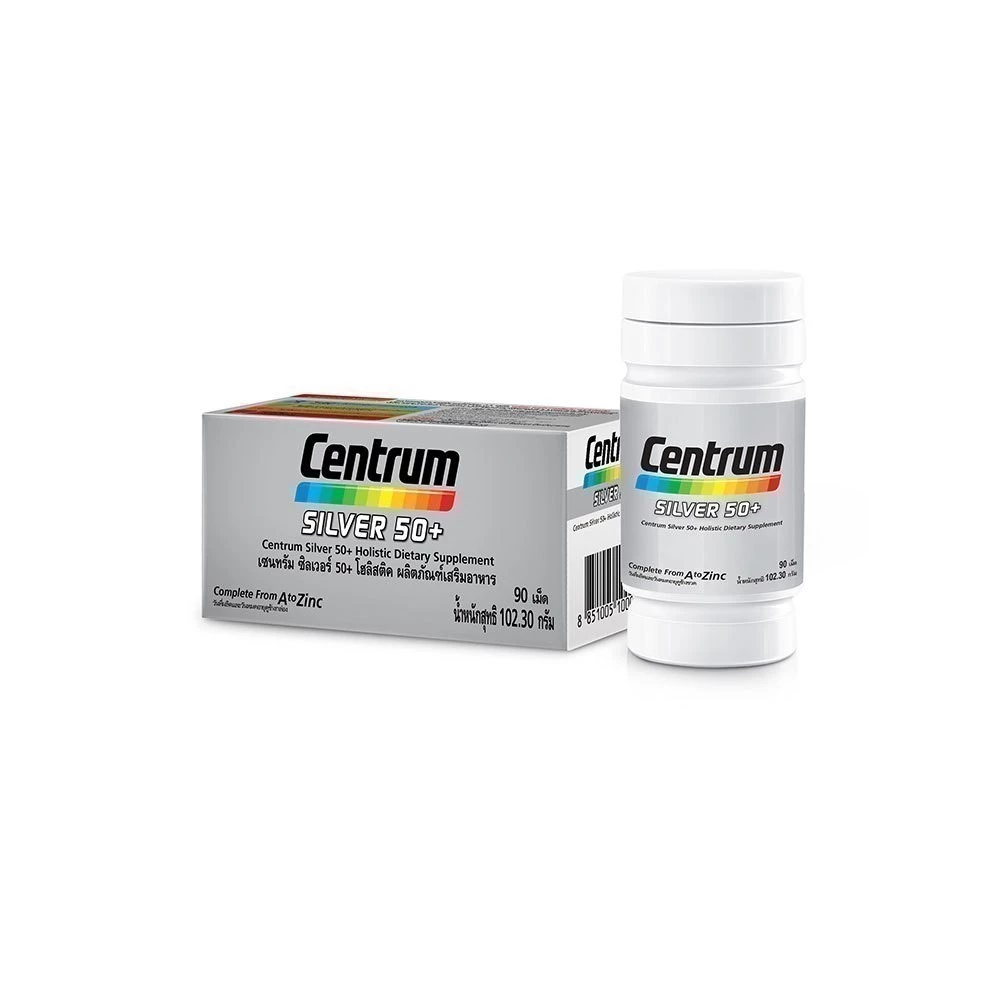 [ส่งฟรี] CENTRUM SILVER 50+ HOLISTIC 90เม็ด เซนทรัมซิลเวอร์ 50+ โฮลิสติค ผลิตภัณฑ์เสริมอาหารวิตามินรวมสำหรับอายุ50+ thumbnail 4