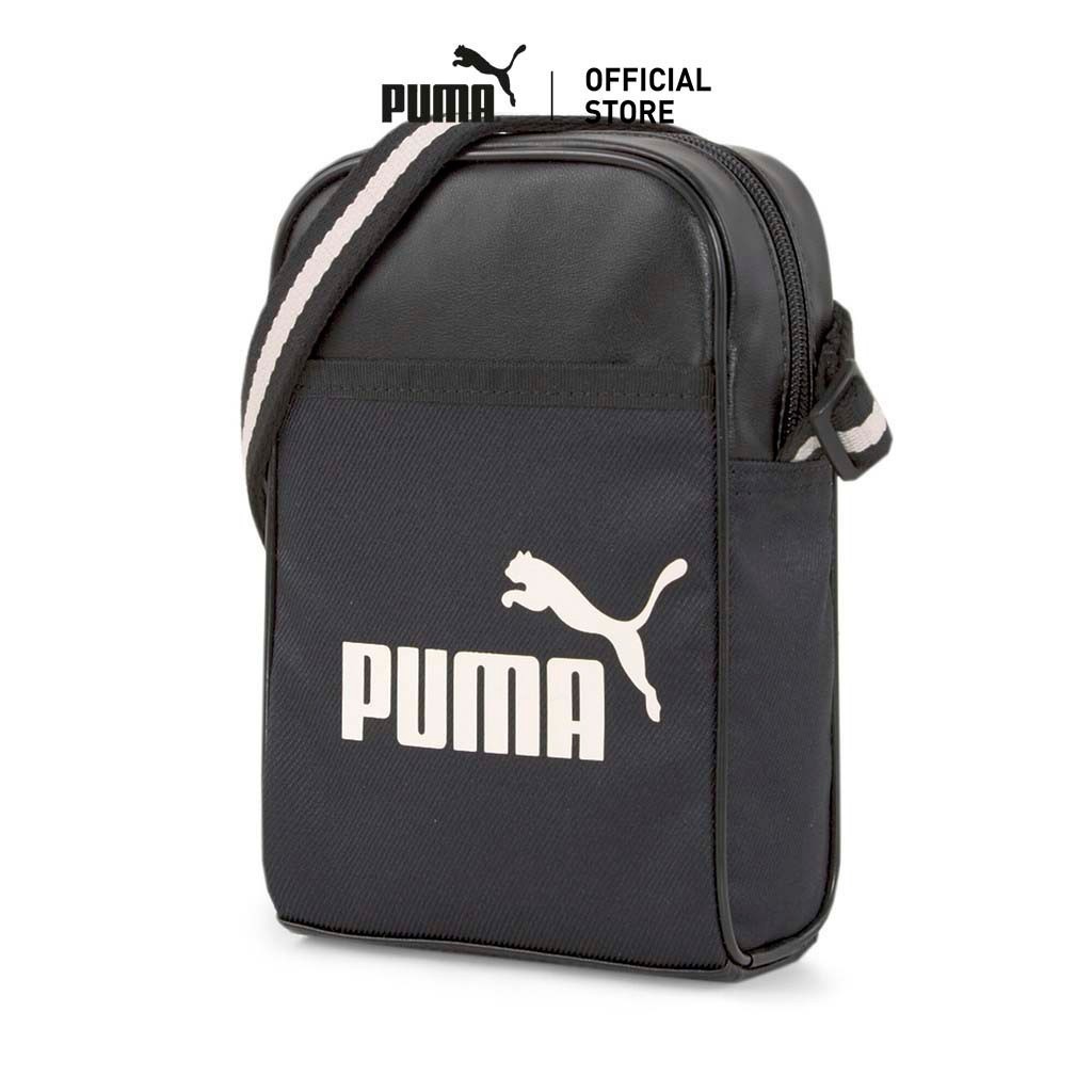 PUMA BASICS - กระเป๋าสะพายไหล่พกพา Campus Compact สีดำ - 07882701