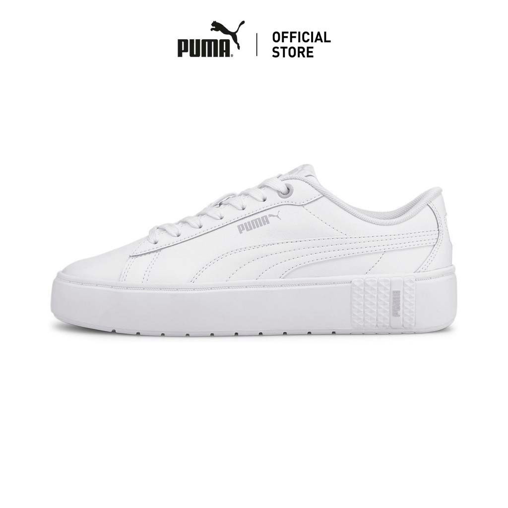 PUMA BASICS - รองเท้ากีฬาผู้หญิง Smash Platform v2 L สีขาว  - 37303501