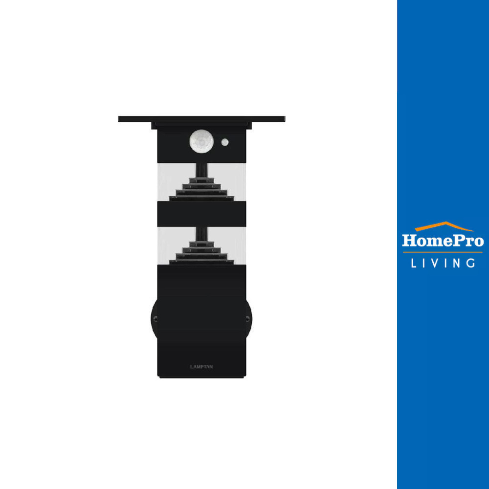 LAMPTAN ไฟผนังนอก โซล่าเซลล์ DOUBLE SHADE 10 วัตต์ WARMWHITE สีดำ