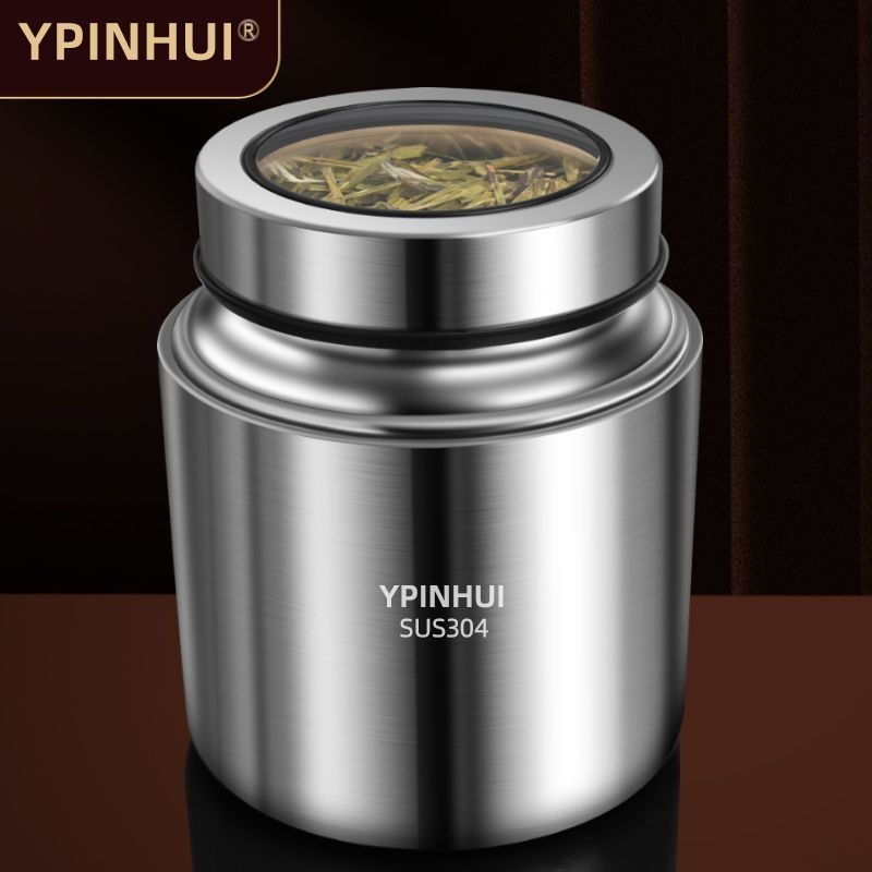 [สินค้าใหม่] กระป๋องเก็บชาสแตนเลส กระป๋องกาแฟกันความชื้น กระป๋องเก็บชาใบหลวมระดับไฮเอนด์