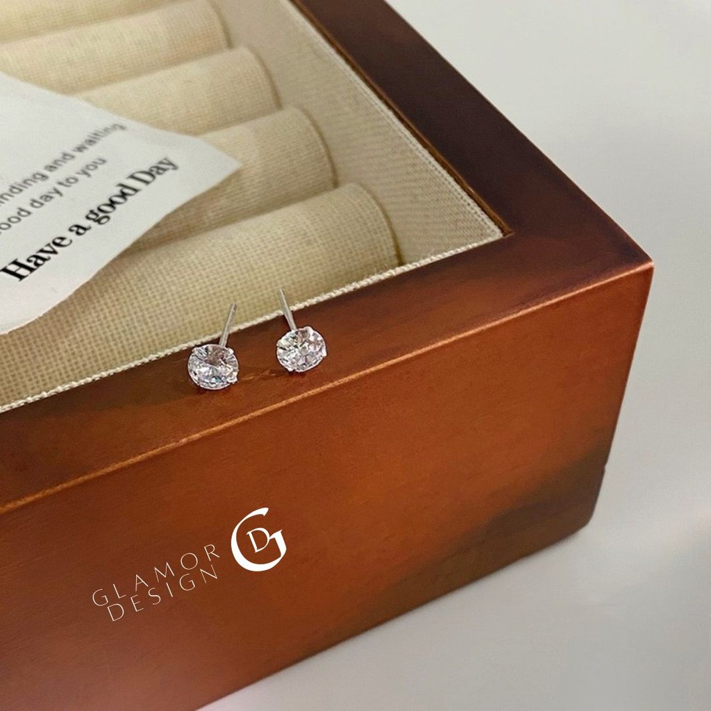 GLAMOR✨ต่างหูเงินแท้ Sparkling Diamond ต่างหูเงิน ต่างหูเพชร ต่างหูสวยๆ ตุ้มหูเพชร ต่างหูแฟชั่น รูปที่ 8