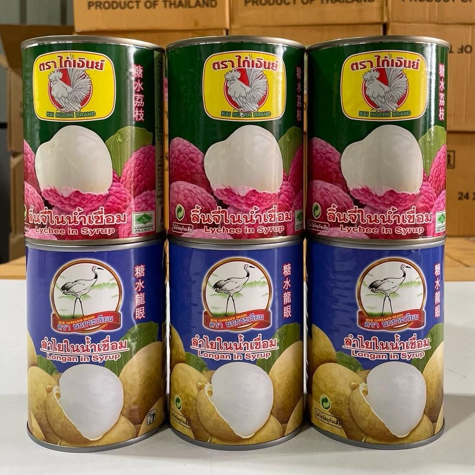 ผลไม้กระป๋องชุด6กป.ลิ้นจี่ไก่เงินย์3ลำไยนกกระเรียน3