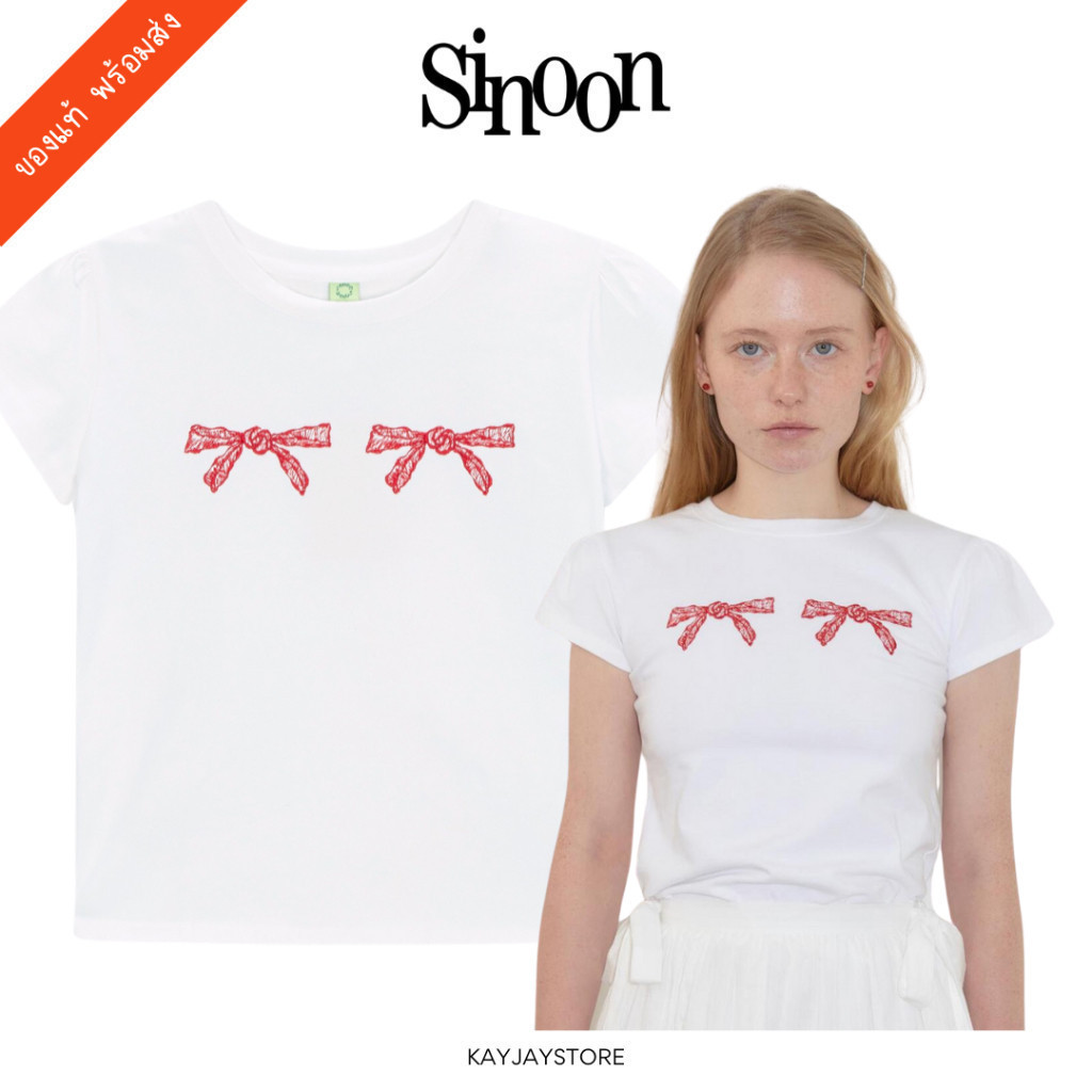✨พร้อมส่ง✨ Sinoon เสื้อ Ribbon T-Shirts ของใหม่ ของแท้ 100%