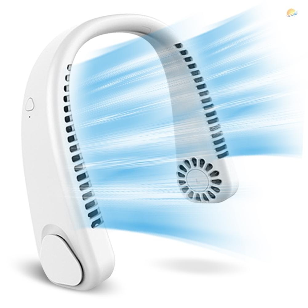 Electric fan Portable Neck Fan Bladeless Fan 360°Cooling Airflow USB Rechargeable Bladeless Mini Fa